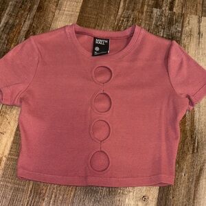 Zumiez Mauve Crop Top with Circle Accents